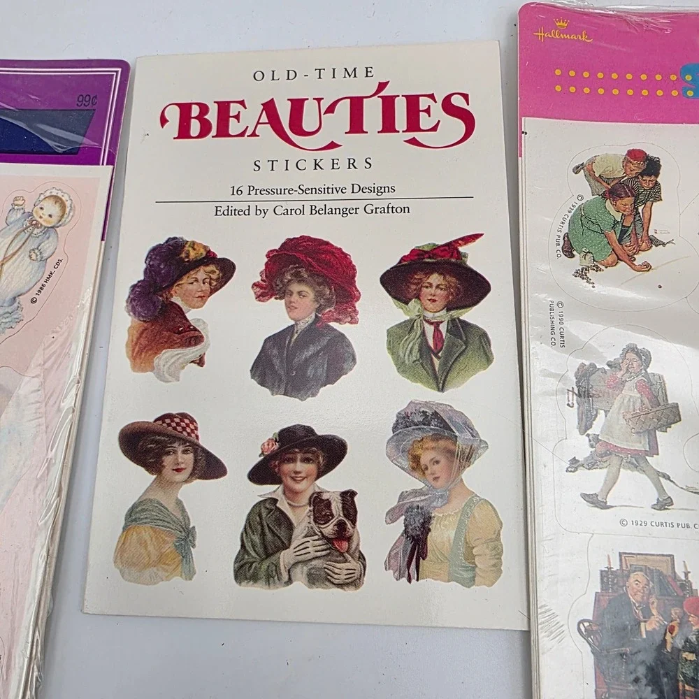 Vintage Hallmark Ambassador Sticker Lot Jan Hagara Postcards Victorian Ephemera